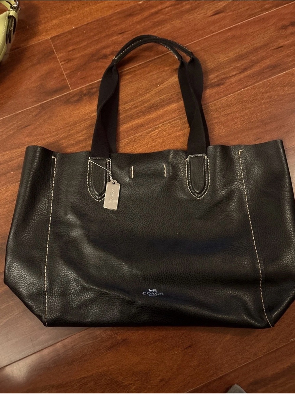 Coach 58660 Soft Black Pebbled Leather Derby Tote